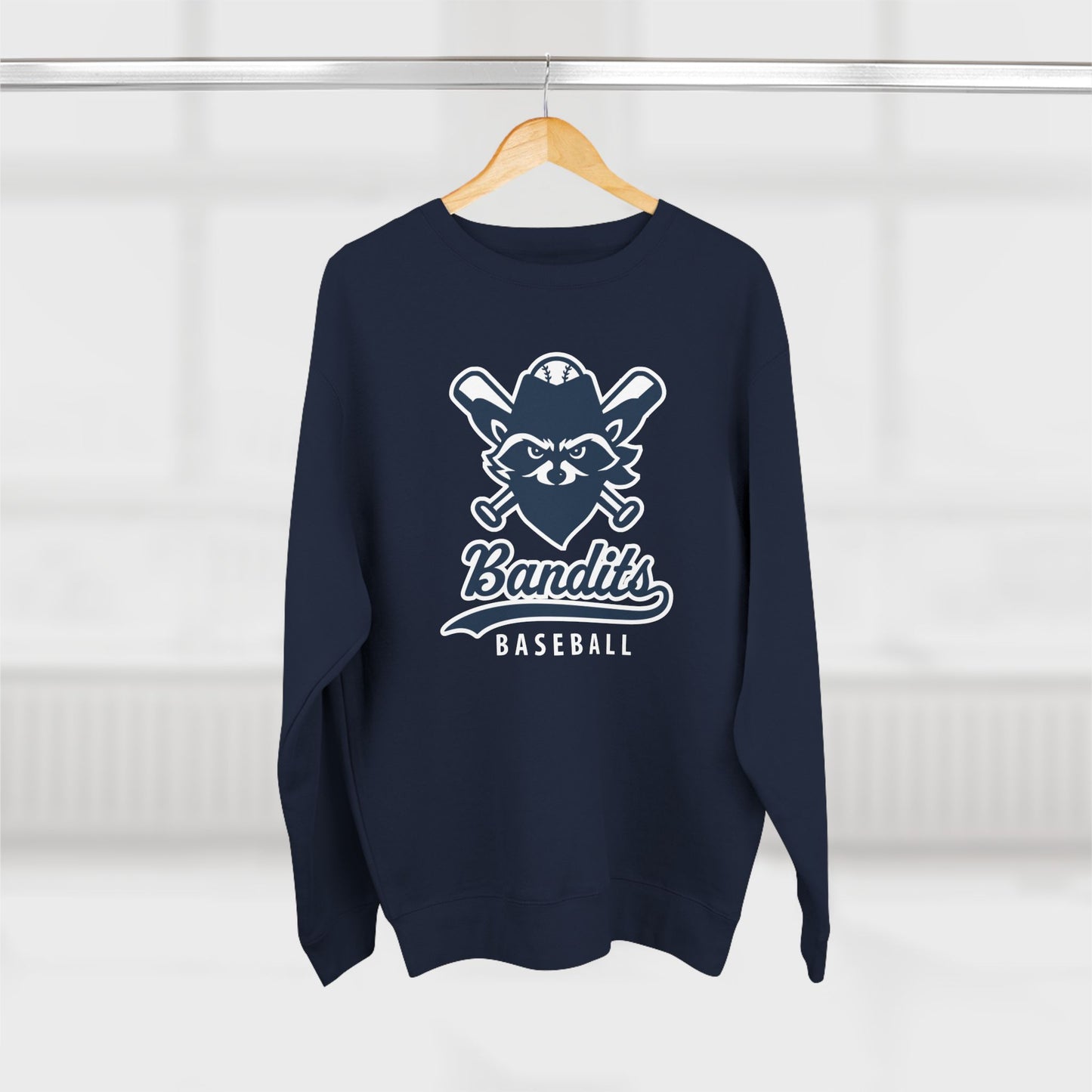 Bandit Baseball Unisex 'Vintage Raccoon' Crewneck Sweatshirt