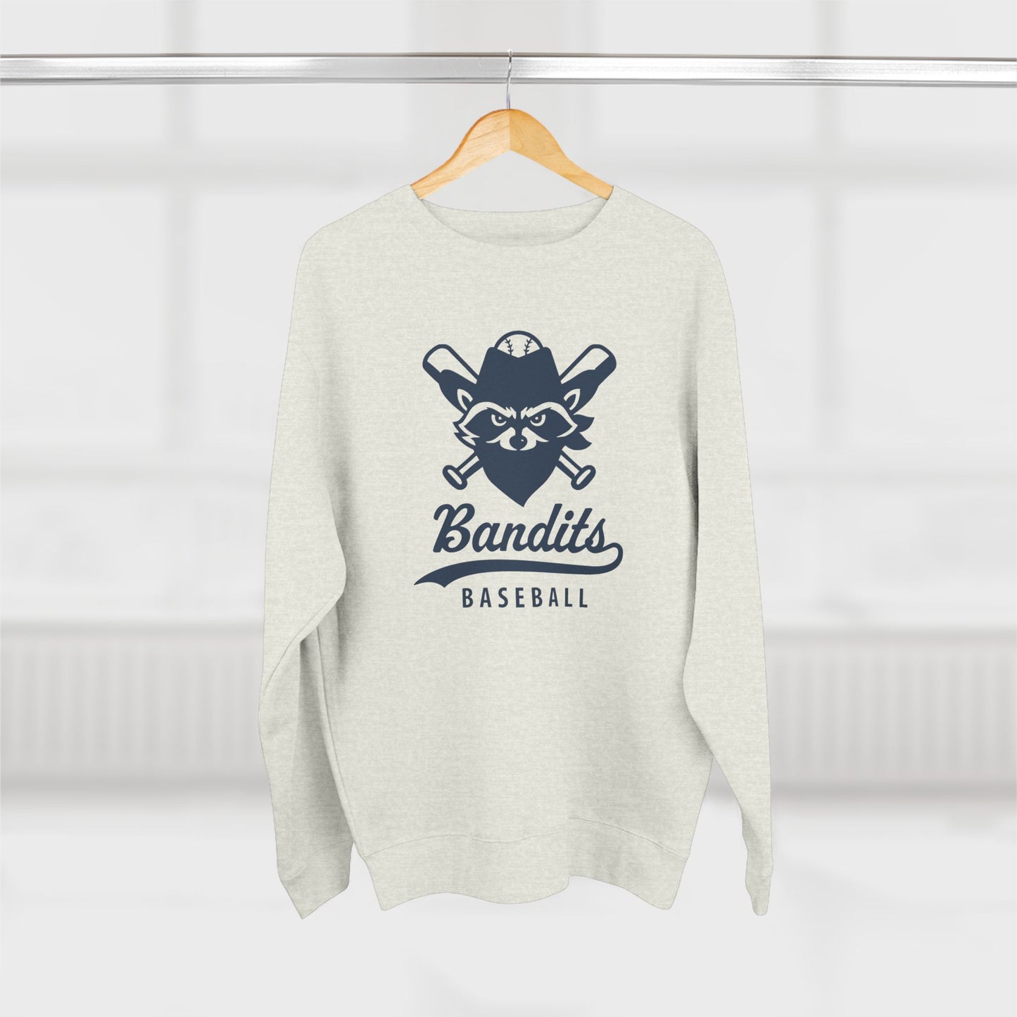 Bandit Baseball Unisex 'Vintage Raccoon' Crewneck Sweatshirt