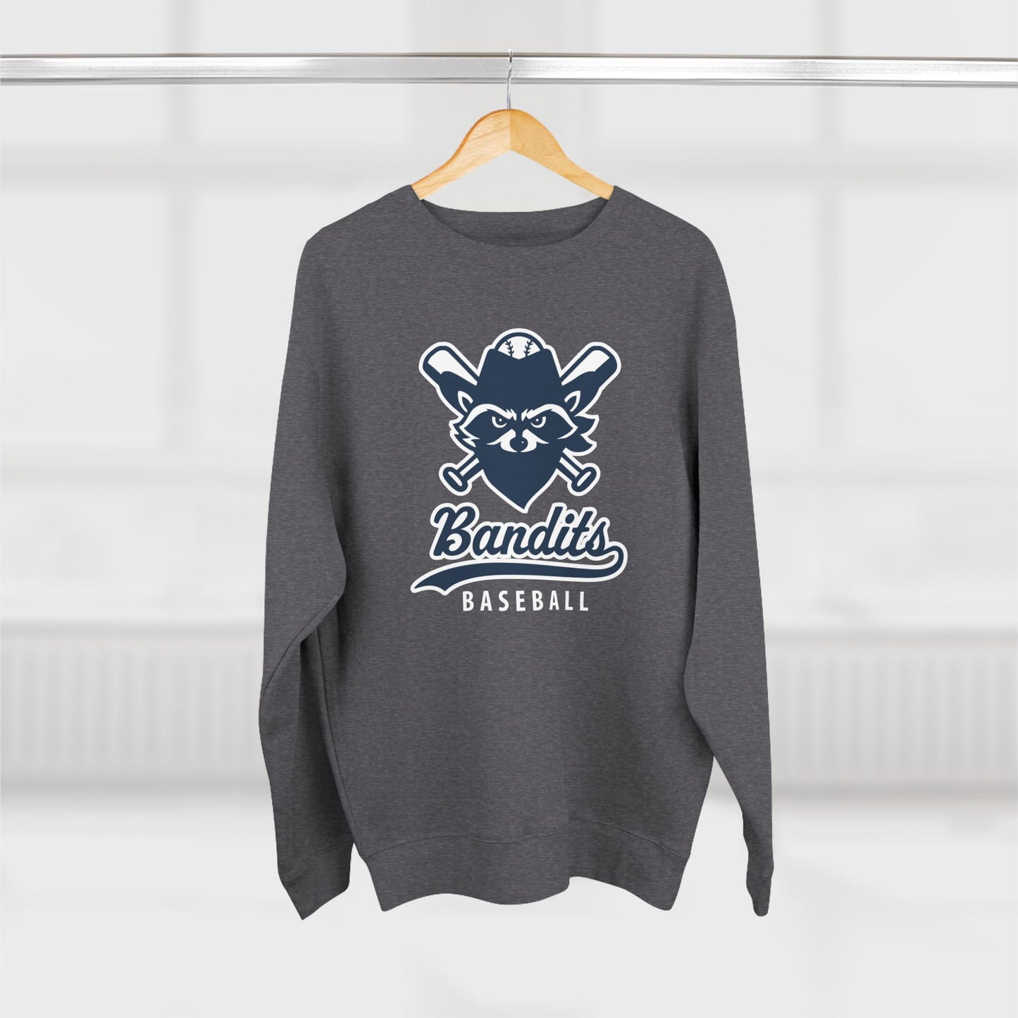 Bandit Baseball Unisex 'Vintage Raccoon' Crewneck Sweatshirt