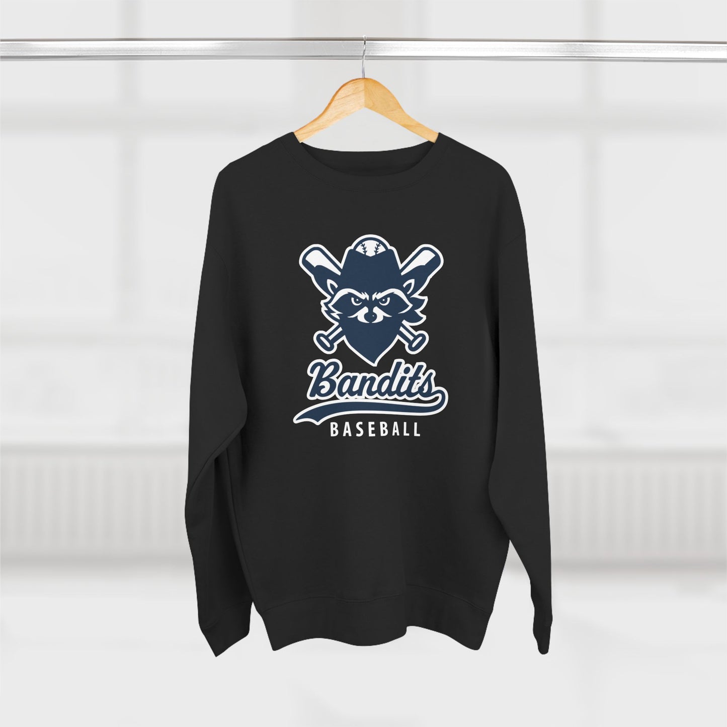 Bandit Baseball Unisex 'Vintage Raccoon' Crewneck Sweatshirt