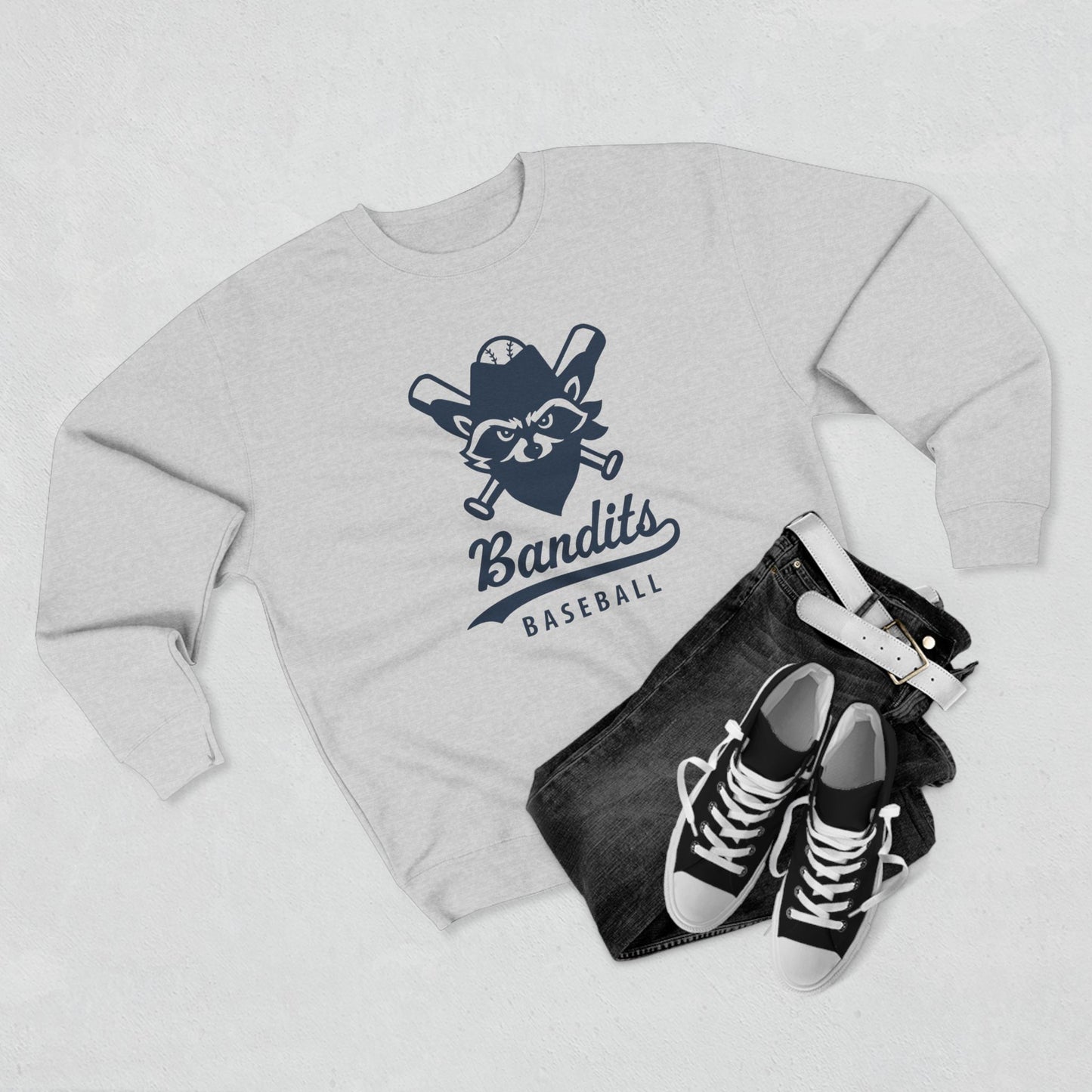 Bandit Baseball Unisex 'Vintage Raccoon' Crewneck Sweatshirt