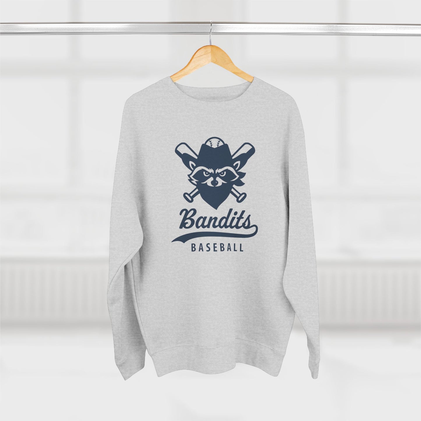 Bandit Baseball Unisex 'Vintage Raccoon' Crewneck Sweatshirt